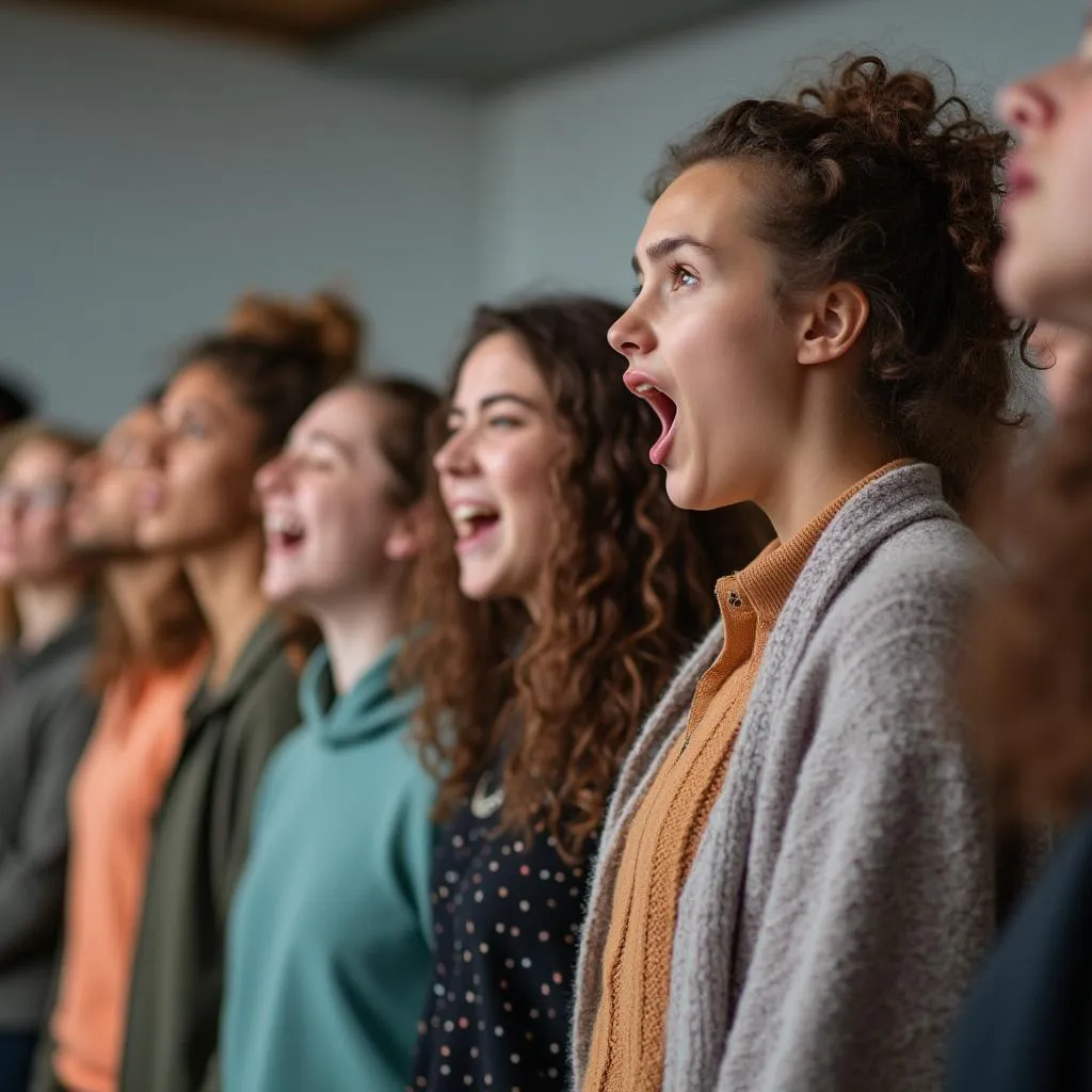 Clase de canto grupal en VocalesYA